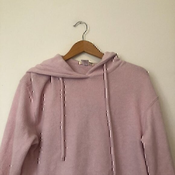 EVERLEIGH Cozy Hoodie Light Baby Pink Brushed French Terry Sweatshirt Small S - Picture 3 of 11